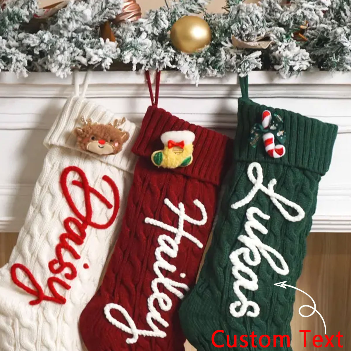 1PC Christmas decorative stock - مراجعة Christmas Stocking Hanging وسعره