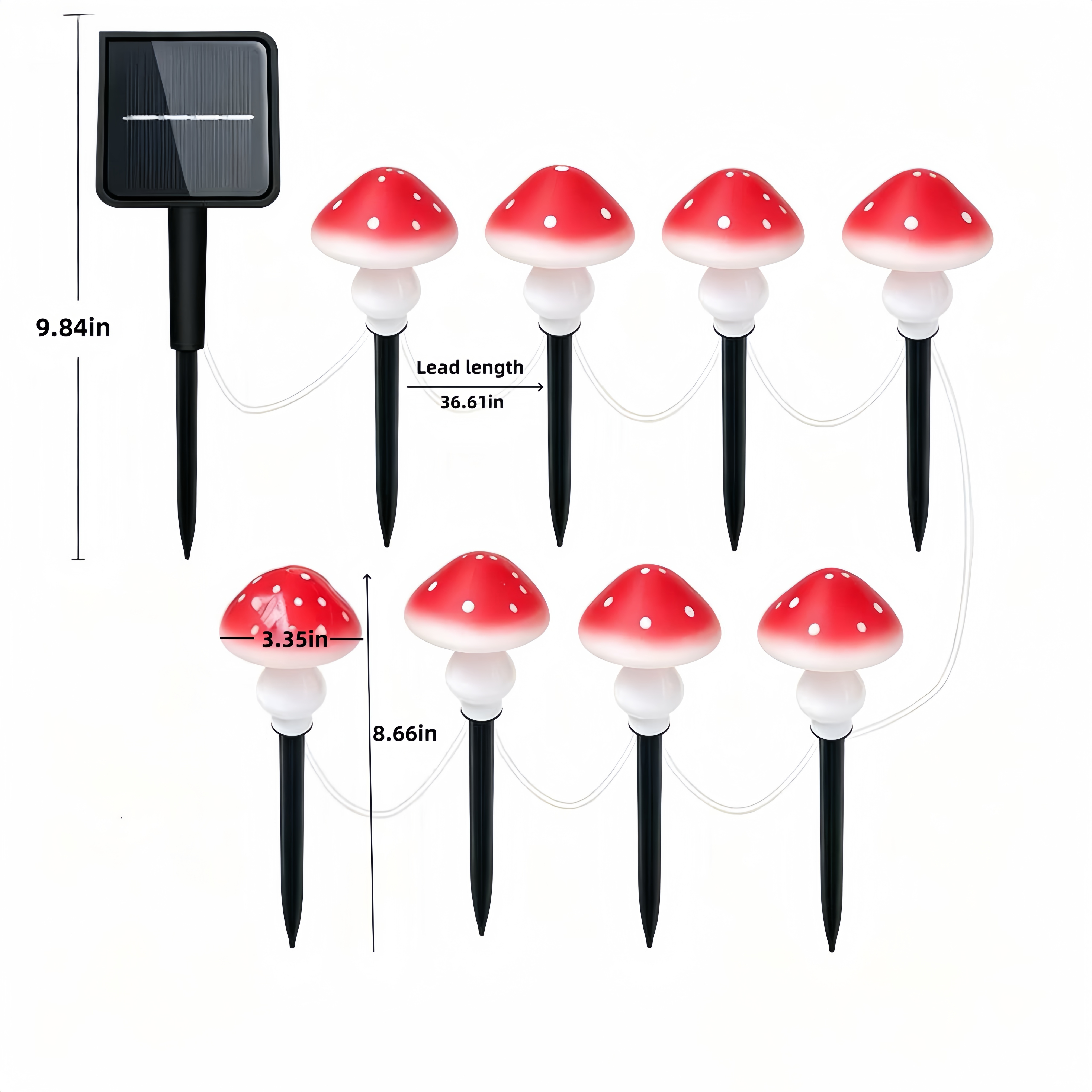 Solar Mushroom String Lights W - مراجعة Christmas Lights Outdoor وسعره