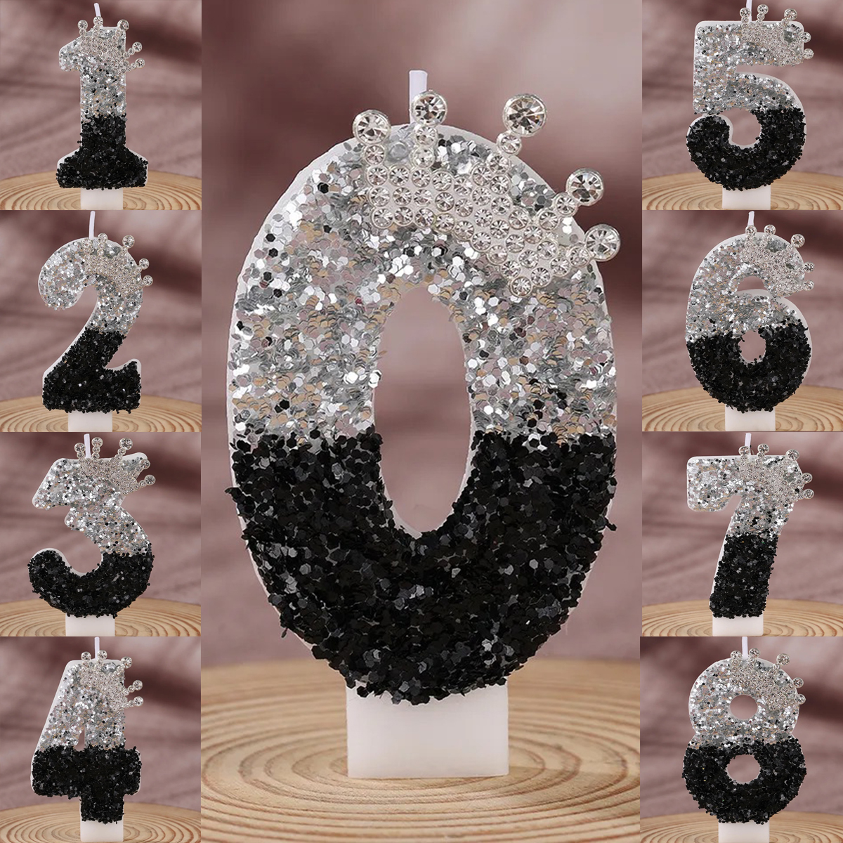 Black Silver Gradient Crown Ha - مراجعة Holiday Candle Set وسعره