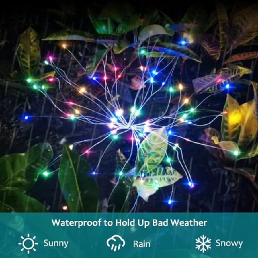 Solar Firework Lights, Lightin - مراجعة Christmas Lights Outdoor وسعره
