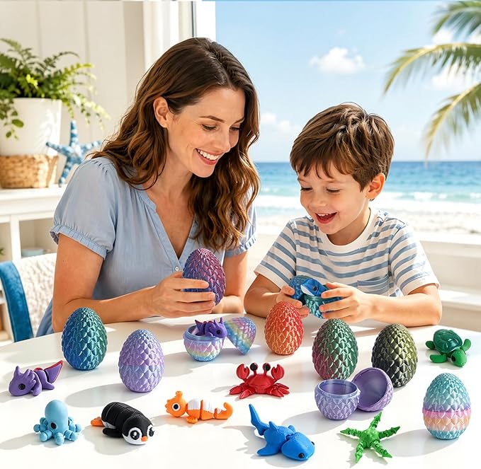 24pcs 3D Printed Surprise Egg  - مراجعة Advent Calendar Gift وسعره