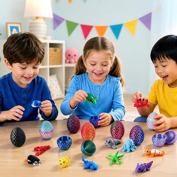 24pcs 3D Printed Surprise Egg  - مراجعة Advent Calendar Gift وسعره