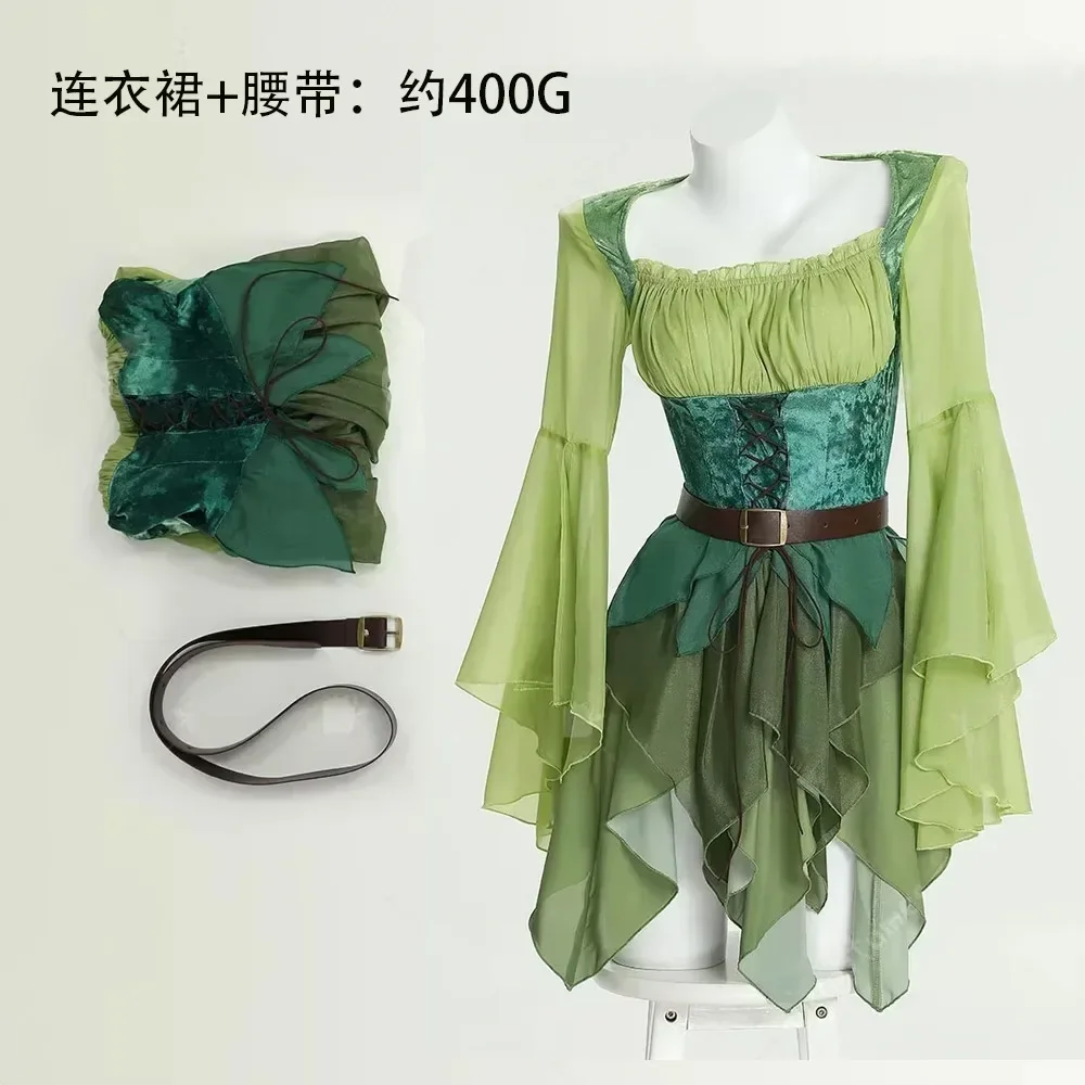 Women's Elf Medieval Green Fai - مراجعة Elf Costume Christmas وسعره